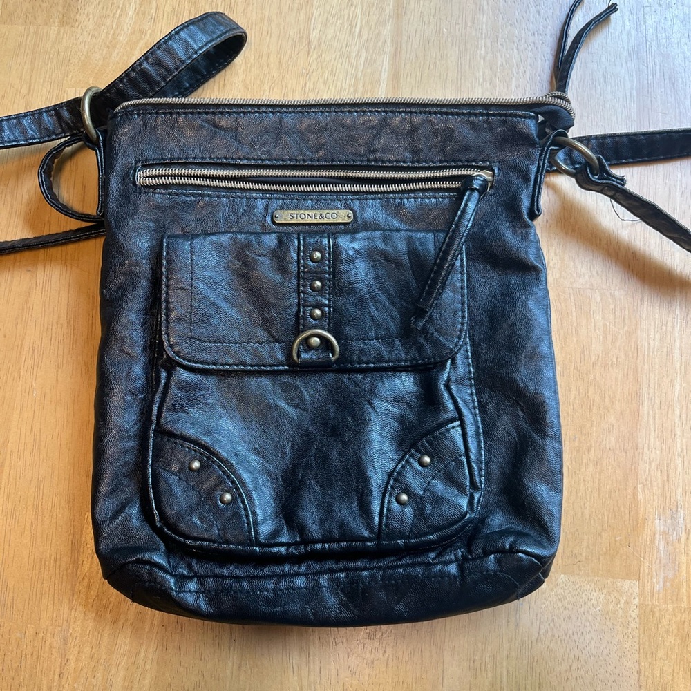 Stone & Co. Black Leather Crossbody Bag